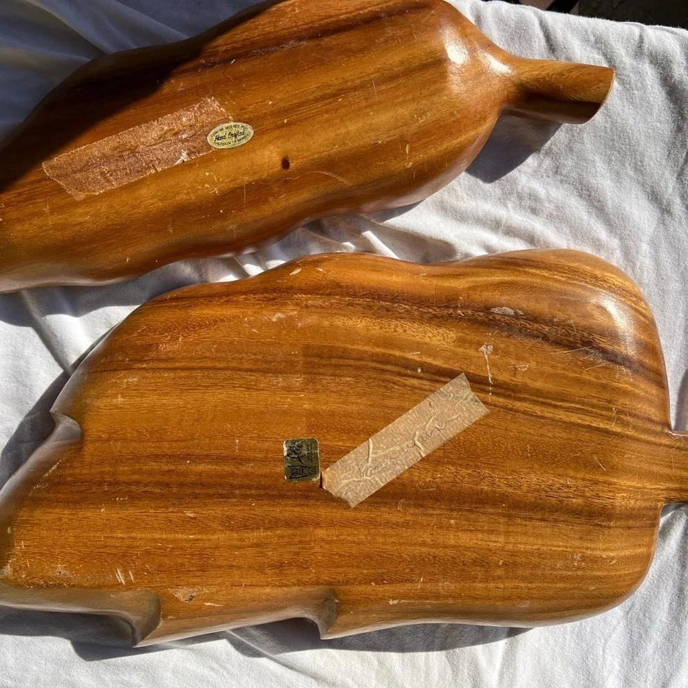 Vintage Alii Wood Monkey Pod Divided Nut or Candy Dish Kona HI Explorers Cove